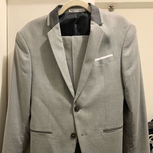 Zara Grey Suit with black trimming